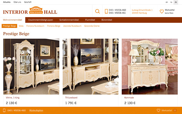 Магазин «Миассмебель» для Германии