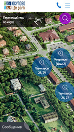 Мобильная версия сайт коттеджного поселка Юсупово Life Park